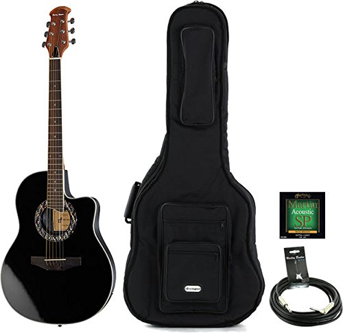 Guitarra Acústica oferta Bundle Color Harley HB600 BK Bundle