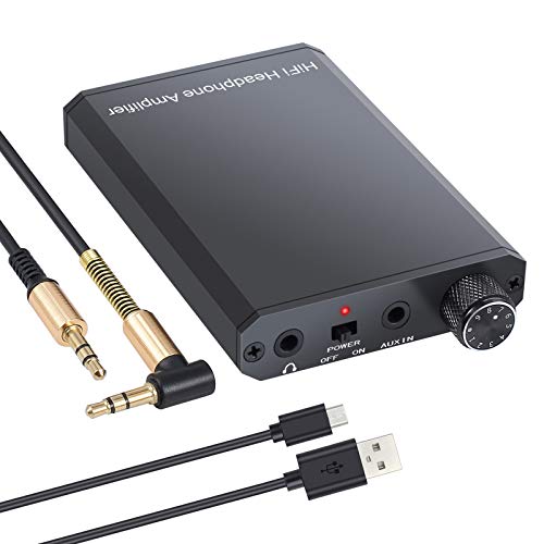 eSynic Amplificador de Auriculares Portátil HiFi 3.5mm Audio Jack con Batería de Litio y Cascara de Aluminiopara Teléfonos MP3 MP4 Reproductores Digitales y Ordenadores