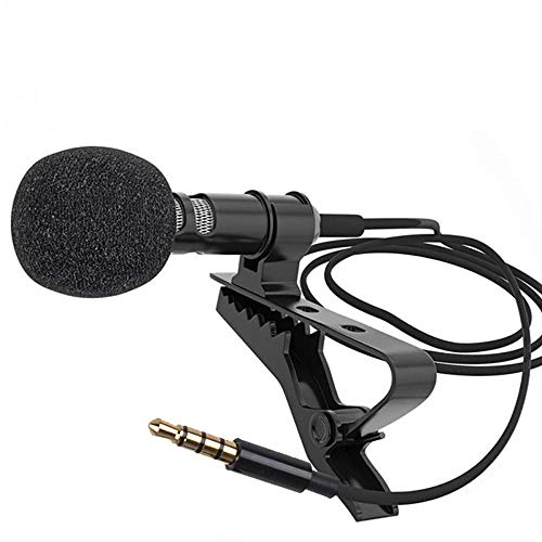 Andoer Mini micrófono de Solapa, Micrófono de Condensador con Conector de 3.5 mm Compatible con iPhone iPad Android Smartphone Cámara DSLR PC Portátil