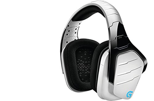 Logitech G933 Artemis Spectrum - Auriculares con micrófono para gaming, sonido envolvente profesional 7.1 y tecnología inalámbrica de 2,4 GHz para PC, Xbox One y PS4, Blanco