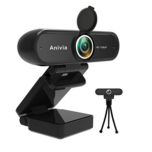 Webcam Anivia Full HD Webcam USB de 1080p con micrófono dual Cámara de 2MP Autofocus Cámara web HDR Videoconferencia y grabación de pantalla panorámica para computadora portátil Skype Stream Gaming