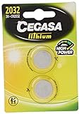 CEGASA CR2032 - Pack 2 Pilas botón Litio, Color Verde