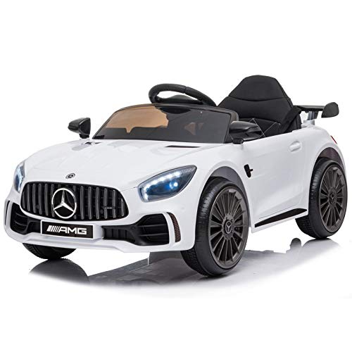 ATAA Mercedes GTR Mini 12v - Blanco- Coche eléctrico para niños con batería 12v y Mando para Padres…