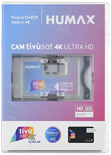 HUMAX - CAM Tivùsat 4K Ultra HD con Interfaz Ci+ECP, Tarjeta incluida, retrocompatible con los Dispositivos Ci