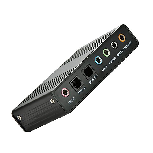 LEAGY Tarjeta de Sonido Leagy, Tarjeta de Sonido Externa de 6 Canales USB 2.0 Externa 5.1 Sonido Envolvente óptico S/PDIFIFI, Adaptador de Tarjeta de Sonido de Audio para PC