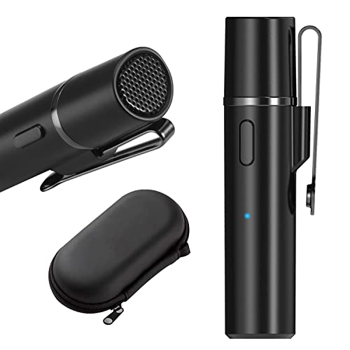 Micrófono de Solapa inalámbrico, micrófono de Clip Bluetooth, micrófono de Solapa para grabación de Video en teléfonos Inteligentes/Youtube/entrevistas en línea/enseñanza, etc. (Negro)