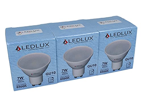 3 bombillas LED GU10 regulables, 220 V, 7 W = 50 W, 480 lúmenes, foco LED GU10 regulable con Triac Dimmer, blanco cálido neutro frío (6500K)