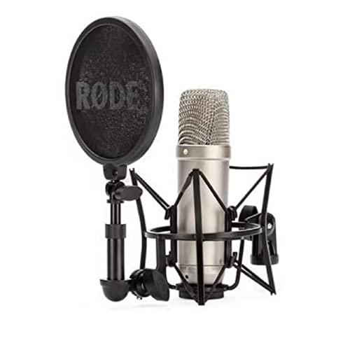 RØDE NT1-A - Micrófono de Diafragma Grande para Estudios de Grabación, color Plateado