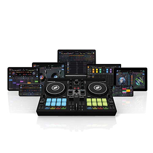 Reloop Controlador compacto de DJ Buddy de 2 canales para Algoriddim DJay en iOS, PadOS, Android, Mac y PC con pads de rendimiento RGB, paletas de efectos y controles Neural Mix AMS-BUDDY