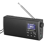 Avantree Soundbyte 860s Radio FM portátil Altavoz Bluetooth 5.0 y Tarjeta SD Reproductor MP3 3 en 1, Altavoz inalámbrico 6W, escaneo Canal Auto y Ajuste preestablecido, batería Recargable 8H (sin Am)