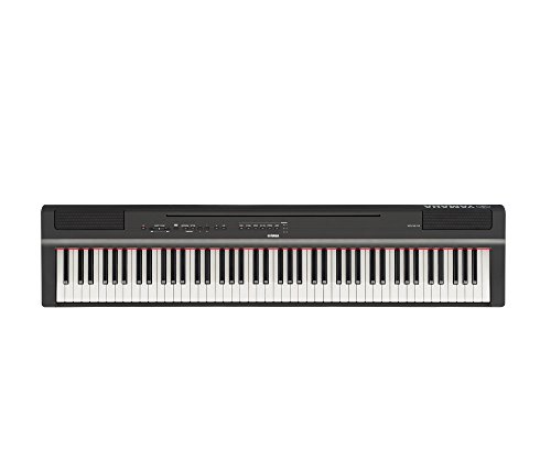 Yamaha P-121B - Piano digital compacto, con 73 teclas sensibles a la pulsación, compatible con la aplicación Smart Pianist, en color negro