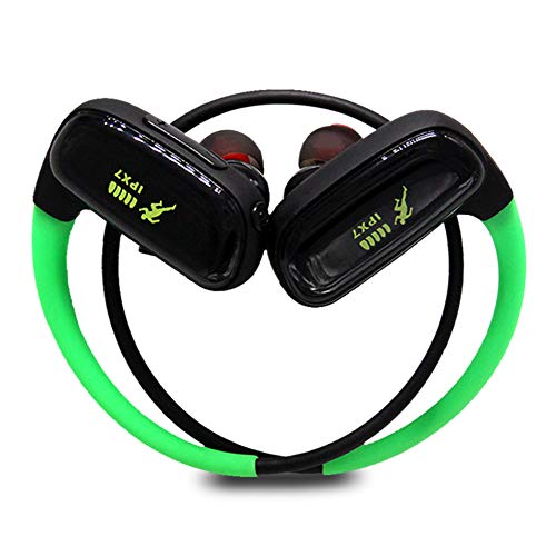 CYBORIS 16GB Memoria incorporada Reproductor de MP3 Auricular Bluetooth Running Auricular IPX7 Auriculares estéreo inalámbricos Deportivos Impermeables, Calidad de Sonido HiFi con micrófono (Green)