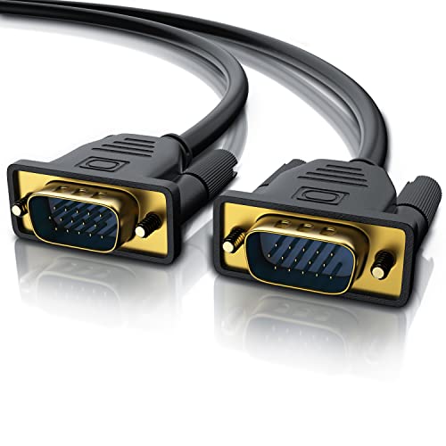 CSL - Cable de 2 Metros VGA a VGA - Contactos bañados en Oro - Resoluciones de HDTV de hasta 2560x1600 - Super VGA- Negro