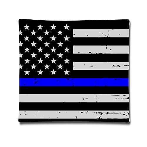 nntbj Custom manta fundas de almohada fundas de almohada 18 x 18 pulgadas delgada línea azul bandera americana (dos lados)