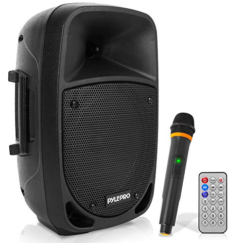 Pyle PSBT85A Altavoz autoamplificado Karaoke portátil con batería Woofer 8' Bluetooth y micrófono inalámbrico