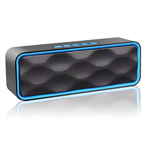 Aigoss Altavoz Bluetooth Portátil Inalámbrico Estereo Exteriores con Audio HD Altavoz de Doble Controlador Integrado, Bluetooth 4.2, Llamadas Manos Libres y TF Tarjeta, Azul