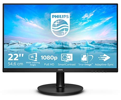 Philips Monitors 221V8A/00-22', FHD, 75Hz, VA, Flicker Free, VESA, Altavoces (1920x1080, 200 CD/m², D-Sub, HDMI), negro