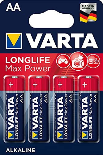 Varta MAX TECH AA - Pilas LR6, 1.5 V, paquete de 4 unidades