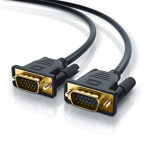 CSL-Computer Cable de 3 Metros VGA a VGA - Contactos bañados en Oro - Resoluciones de HDTV de hasta 2560x1600 - Negro