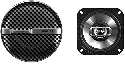 Philips PHICSP415 - Altavoces coaxiales bidireccionales para Coche (10.2 cm, 4', 2 vías, 150 W) Color Negro