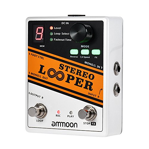 ammoon Loop Pedal Efecto Guitarra Eléctrica (ESTEREO LOOPER)