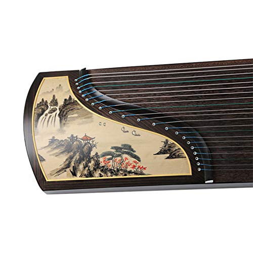 JXXZYH Yangzhou Guzheng, Instrumento de Cuerda pulsada Guqin Fuyun, Sombra de bambú Tallada Poco Profunda de sándalo Rojo, Guzheng