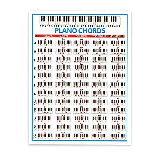 Yunt-11 - Póster gráfico de acuerdos de Piano, póster Educativo para pianistas Cantantes, guía Aprender a Tocar el Teclado y Escribir música