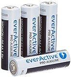 everActive - Pilas AA (4 Unidades, 1,5 V, 10 años de duración), Color Azul