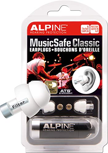 Tapones Alpine MusicSafe Classic - Mejore su experiencia musical sin arriesgarse a sufrir daños auditivos - Tres juegos de filtros intercambiables - Cómodo material hipoalergénico - Tapones reutilizables