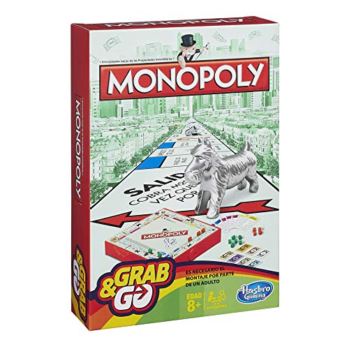 Hasbro Gaming Monopoly Juego de Viaje, versión española, Multicolor (B1002105)