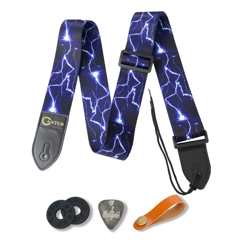 Paquete de correa de guitarra que incluye un conjunto de cerraduras de correa / 1 protección de punta / punta para guitarras de bajo, eléctricas y acústicas