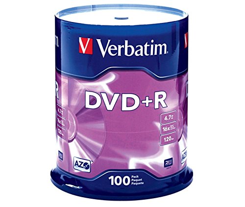 100 VERBATIM DVD +R 16X 4.7GB Envio URGENTE TARRINA DVD+R