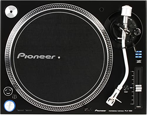 Giradiscos DJ - Pioneer PLX-1000, Negro, tracción Directa, 33 RPM, Anti-Vibraciones