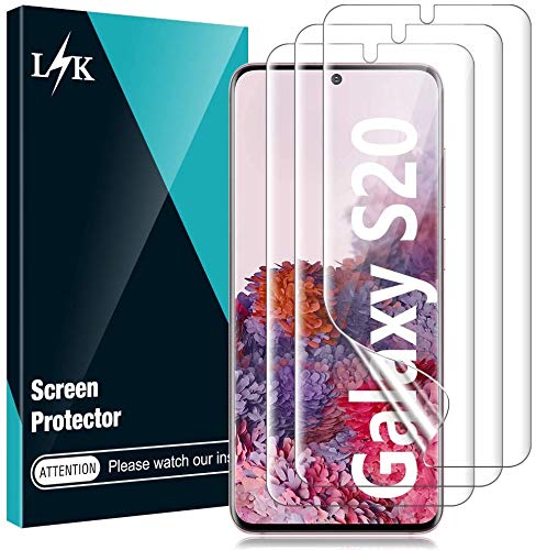 L K 3-Unidades Protector de Pantalla para Samsung Galaxy S20 / S20 5G 6.2', HD Película de TPU Transparente [Sin Burbujas] [Sin Bordes Levantados] [Instalación Fácil] [Huella Digital Ultrasónica]