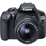 Canon EOS 1300D - Cámara réflex de 18 Mp (pantalla de 3', Full HD, 18-55 mm, f/3.5-5.6, NFC, WiFi), color negro - Kit con objetivo EF-S 18-55 mm DC III (versión europea)
