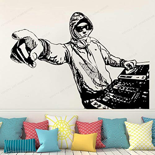 wZUN Etiqueta de la Pared Vinilo Pared Arte Mural música Pared decoración Estudio hogar música decoración 68X48 cm