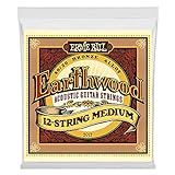 Ernie Ball Earthwood Medium - Cuerdas para guitarra acústica de 12 cuerdas, bronce 80/20, calibre 11-28