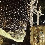 Uping Cadena de Luces, Guirnalda Luminosa 300 LED, 8 Modos de Luz con Conector, para Jardines, Casas, Boda, Navidad (Blanco Cálido)