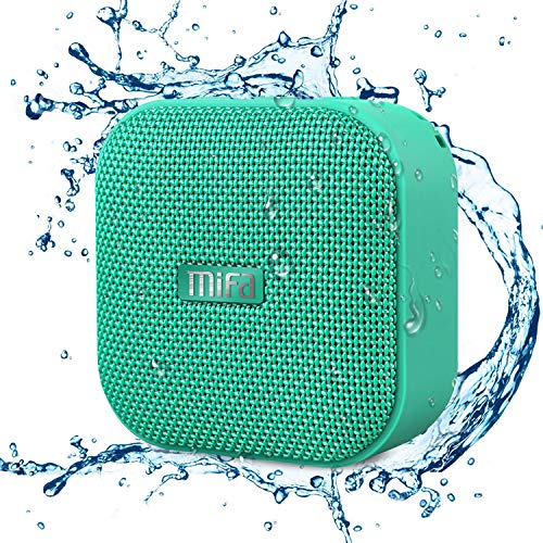 MIFA Mini Altavoz Portátil Bluetooth 4.2 Impermeable IP56 y Tecnología True Wireless Stereo & DSP, Anti-Polvo con 15 Horas Continua y Tarjeta de microSD, Micrófono Incorporado, Verde